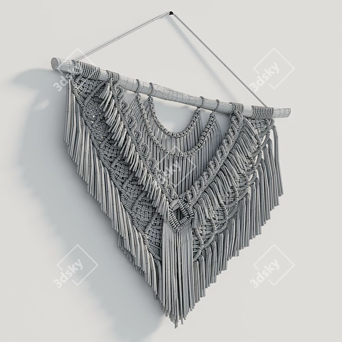 Modern Macrame Wall Hanging Wedding Decor 3D model image 6