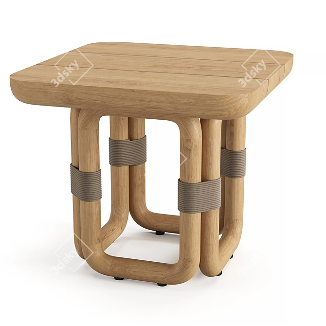 Restoration Hardware Teak Side Table 3D model image 3