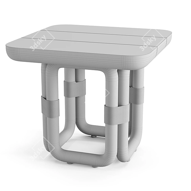 Restoration Hardware Teak Side Table 3D model image 4