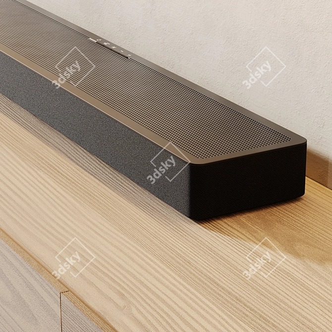 Modern TV Wall with Soundbar 3D model image 4