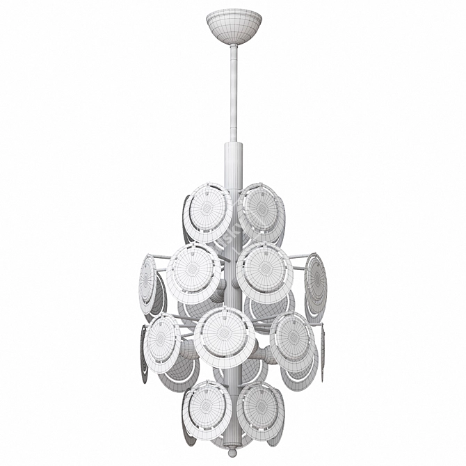 Vistosi Amber Glass Chandelier 3D model image 4