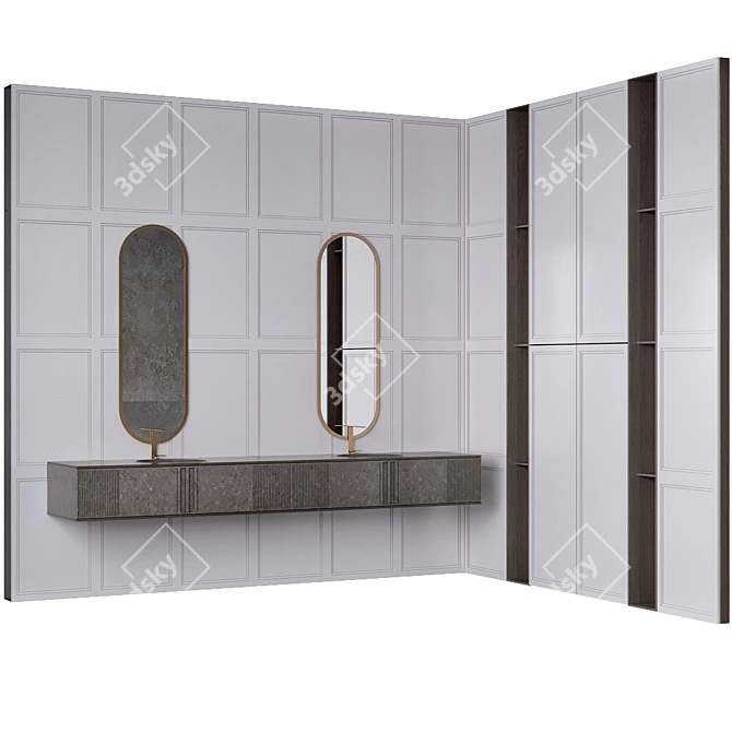  Modern Bathroom Furniture Set 3D model image 2