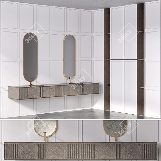  Modern Bathroom Furniture Set 3D model image 4