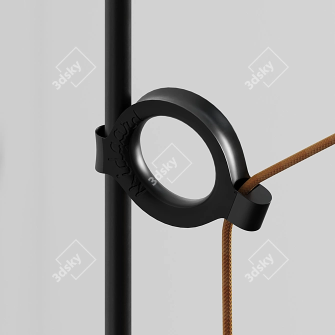 Sleek Black Wall Light 3D model image 4