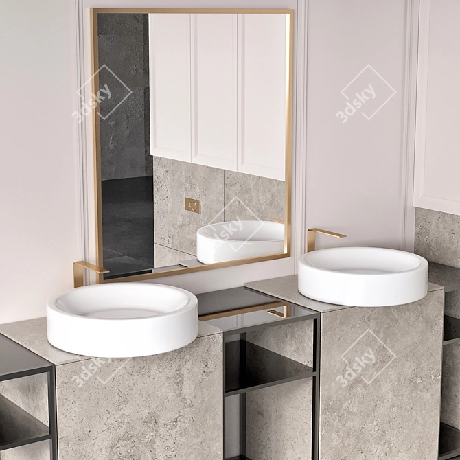  Modern Bathroom Furniture Set 3D model image 4