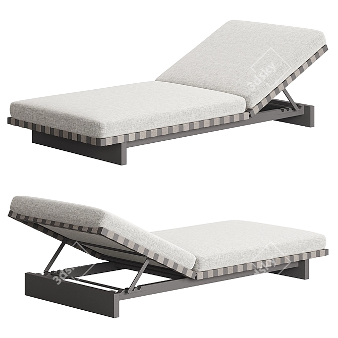 Luxury Comfort Aluminum Sun Lounger 3D model image 1