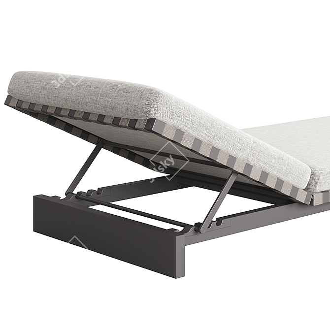 Luxury Comfort Aluminum Sun Lounger 3D model image 2