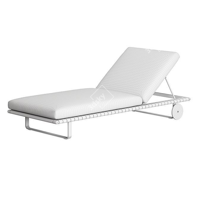 Stylish Outdoor Stainless Steel Sunbed 3D model image 6