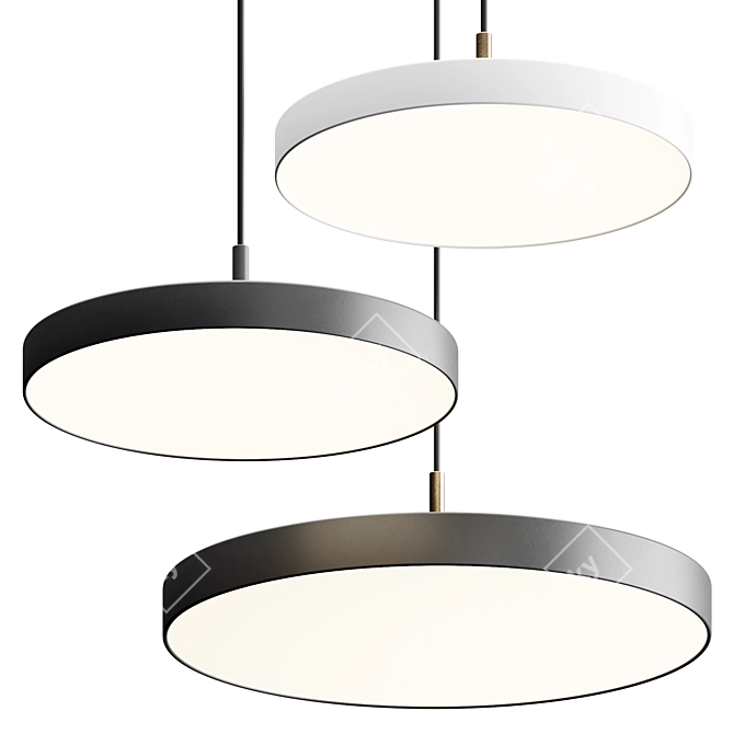 Stylish Pendant Light Fixture 3D model image 1