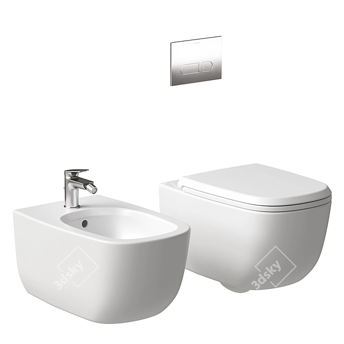 Duravit Aurena Collection Wall-Hung Set 3D model image 3