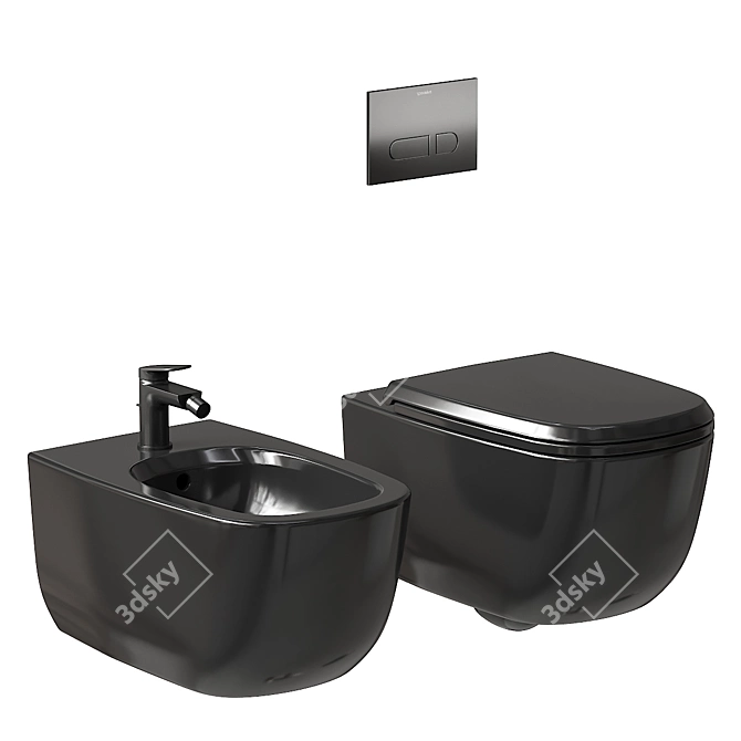 Duravit Aurena Collection Wall-Hung Set 3D model image 4