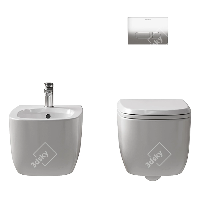 Duravit Aurena Collection Wall-Hung Set 3D model image 6