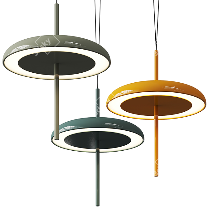 Rotatable Outdoor Pendant Lamp 3D model image 1