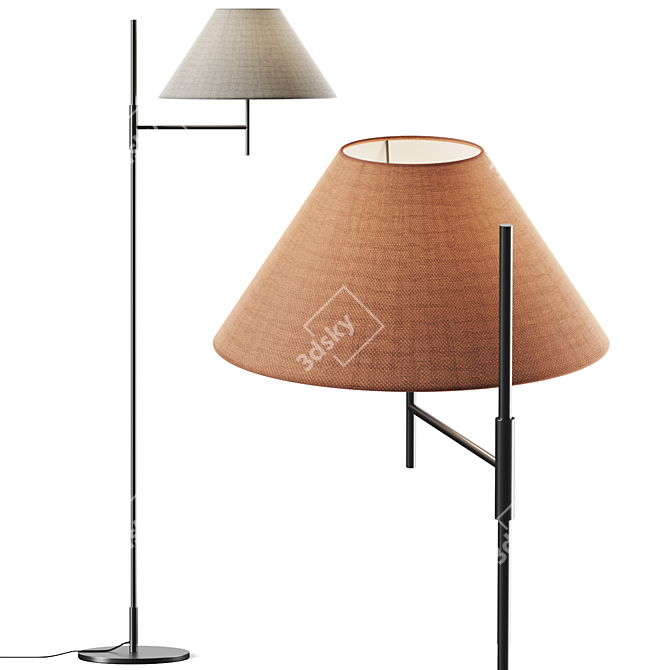 Modern Adjustable Floor Lamp, 3D-ready 3D model image 1