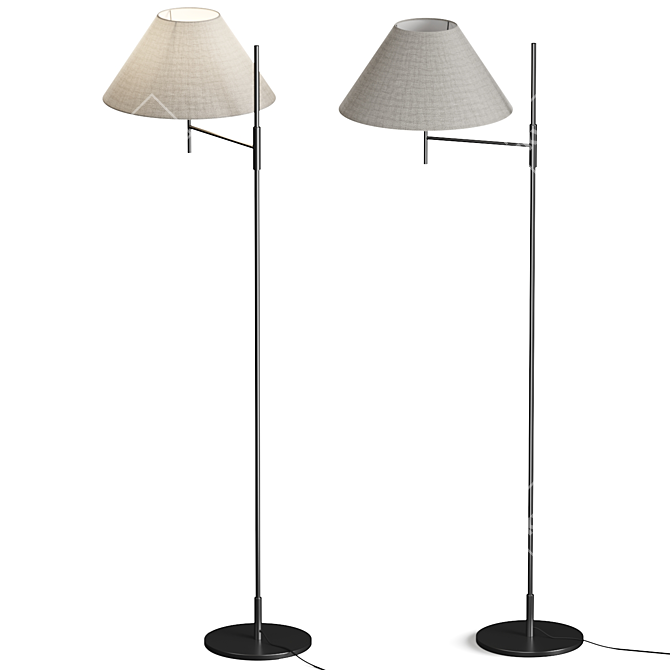 Modern Adjustable Floor Lamp, 3D-ready 3D model image 2