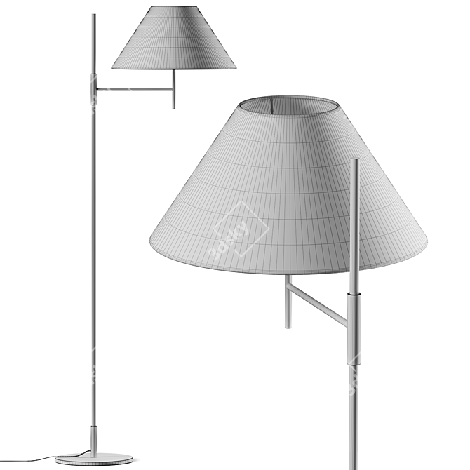 Modern Adjustable Floor Lamp, 3D-ready 3D model image 4