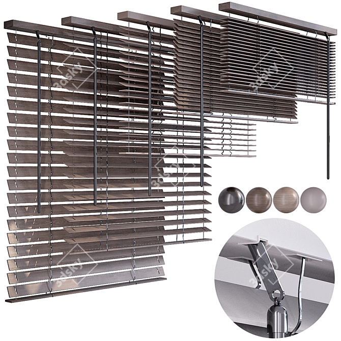 Adjustable Blinds for Windows 3D model image 1