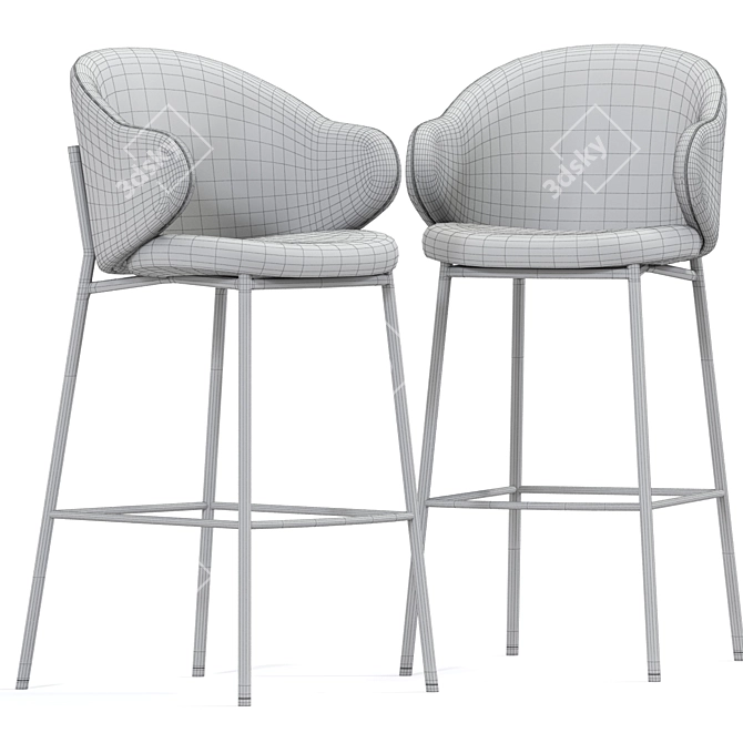  Stylish Bar Stool Chair Set 3D model image 2