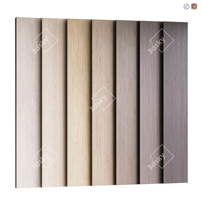 Wooden Panels Collection: 7 Variants 3D model image 1