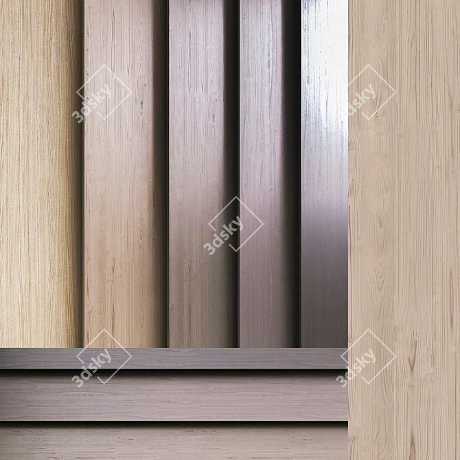 Wooden Panels Collection: 7 Variants 3D model image 3