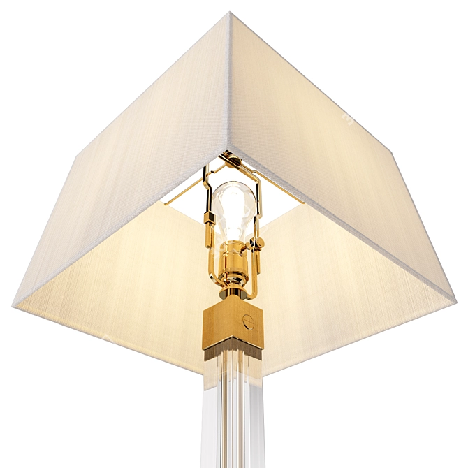 Crystal Elegance Brass Trimmed Lamp 3D model image 3