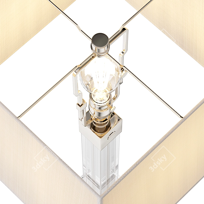 Crystal Elegance Brass Trimmed Lamp 3D model image 4