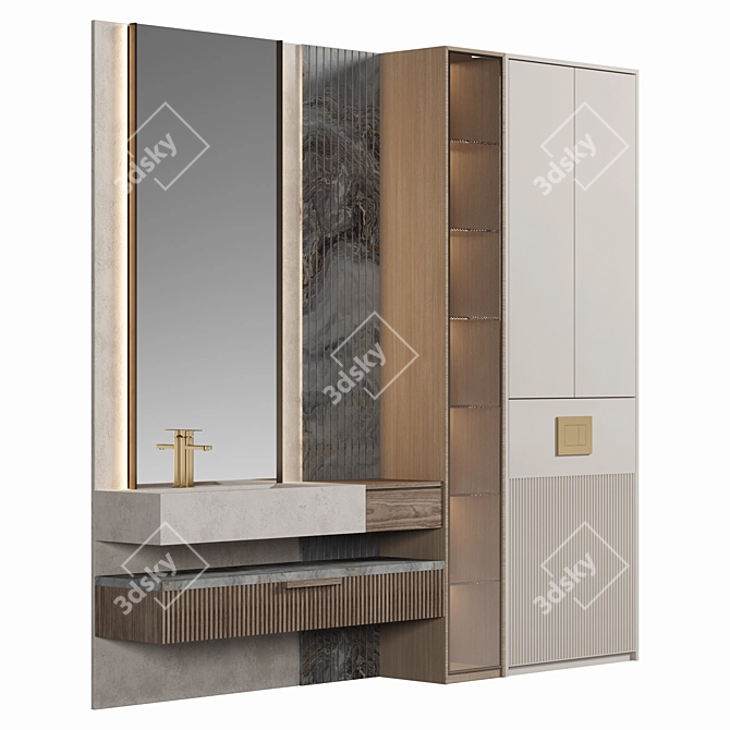 Versatile Modular Bathroom Furniture 3D model image 1