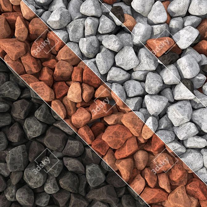  Advanced Geometric Polygon Gravel Kit 3D model image 1