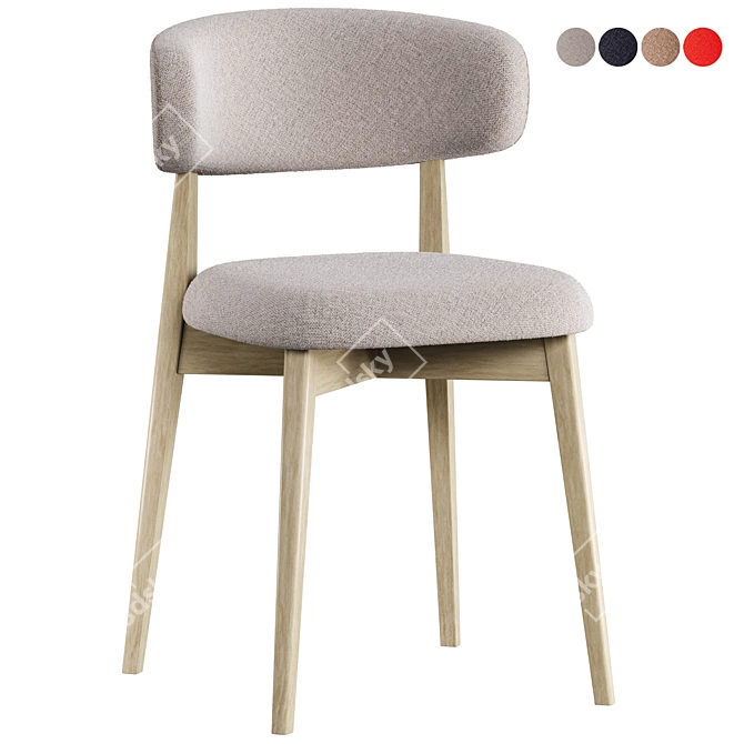 Modern Wooden Talks Chair - 51cm 3D model image 1