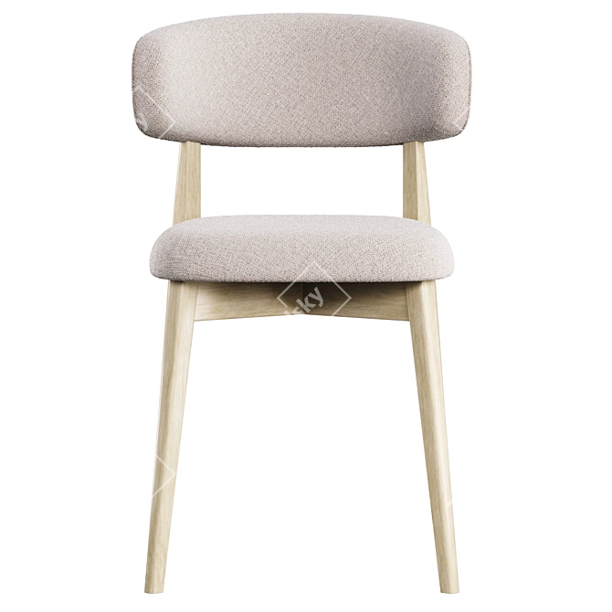 Modern Wooden Talks Chair - 51cm 3D model image 2