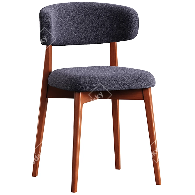 Modern Wooden Talks Chair - 51cm 3D model image 3