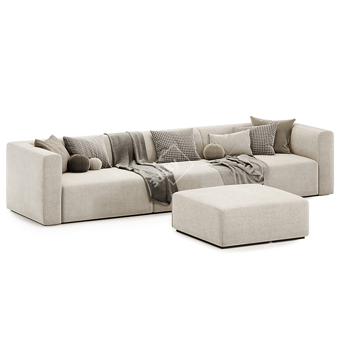 Light Color Match Sofa Set 3D model image 2