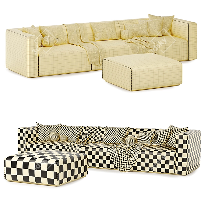 Light Color Match Sofa Set 3D model image 3