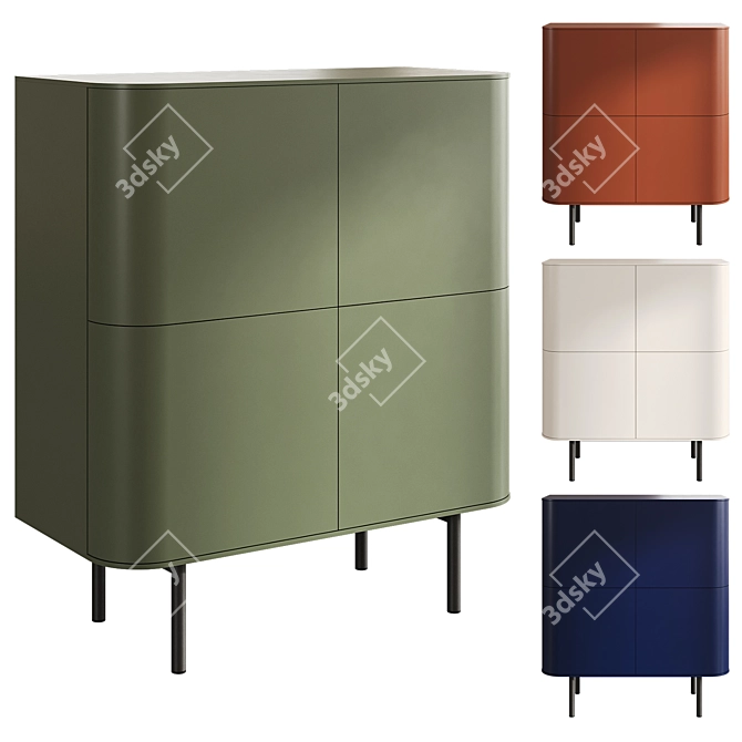 Mid-Century FJORD Sideboard 106cm 3D model image 2