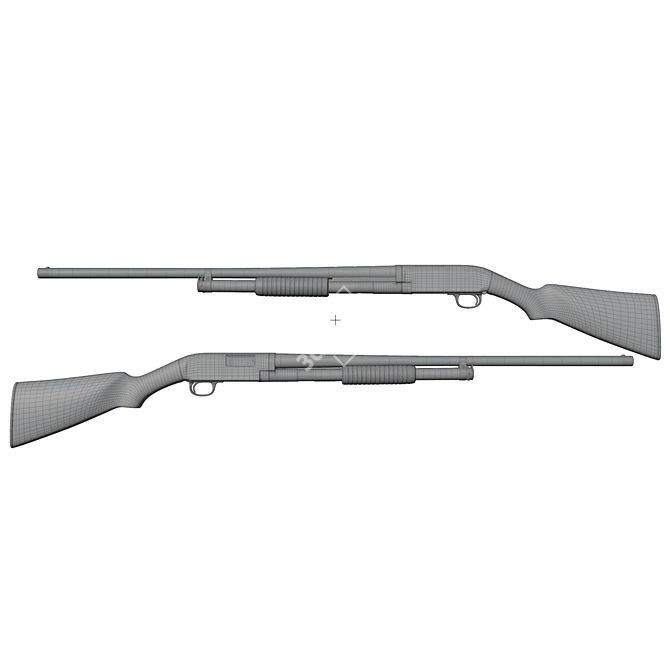 Winchester Model 12 Shotgun Kit 3D model image 6