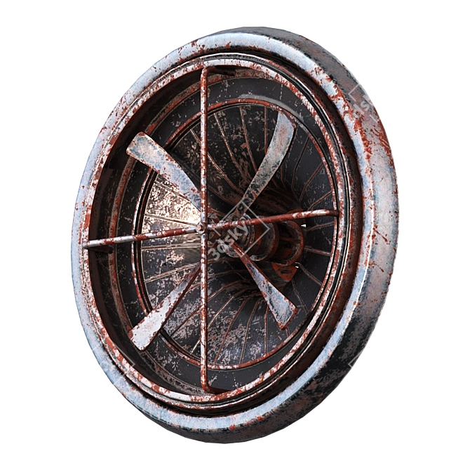 Weathered Exhaust Fan 3D Model 3D model image 2