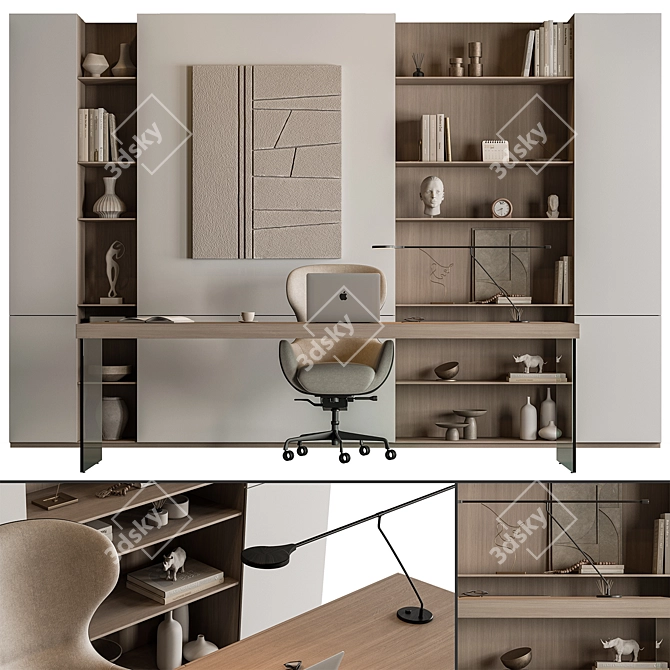 Translated from Russian to English, the product description is: Boss Desk - Office Furniture 633

Executive Desk - Modern Style 3D model image 1