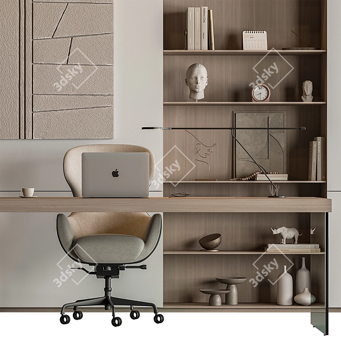 Translated from Russian to English, the product description is: Boss Desk - Office Furniture 633

Executive Desk - Modern Style 3D model image 4