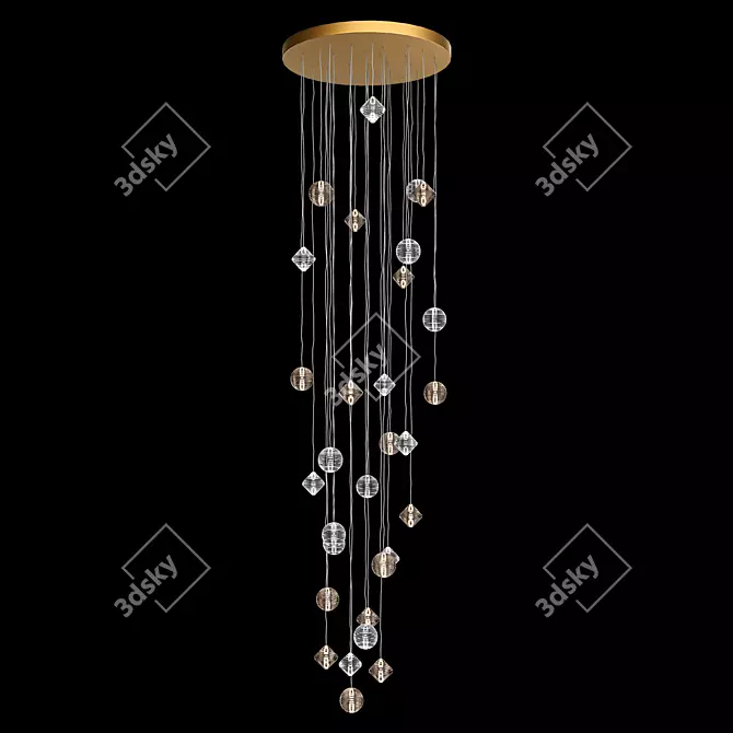 Crystal Prism Cascade Lamp 3D model image 3