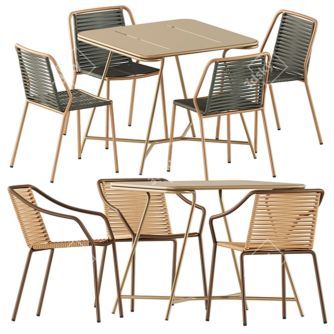 Chic Dining Set: Pedrali Chairs & Garda Totem Table 3D model image 1