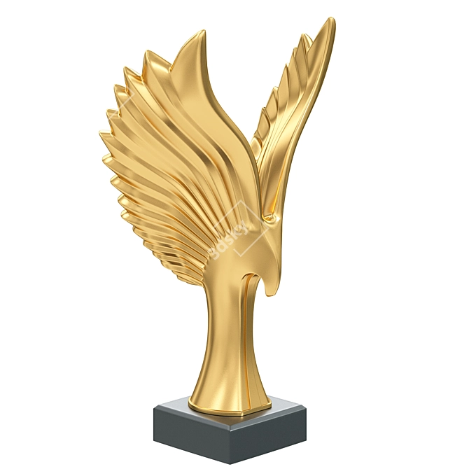 Majestic Resin Eagle Sculpture 3D model image 1