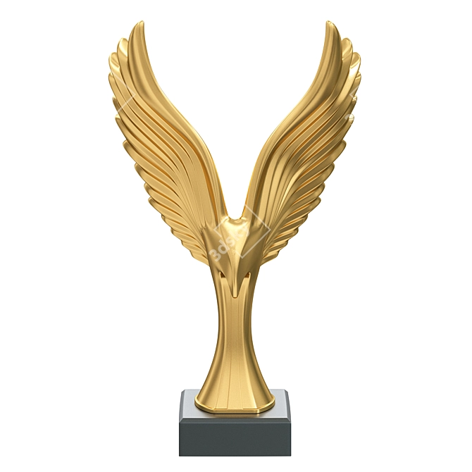 Majestic Resin Eagle Sculpture 3D model image 2