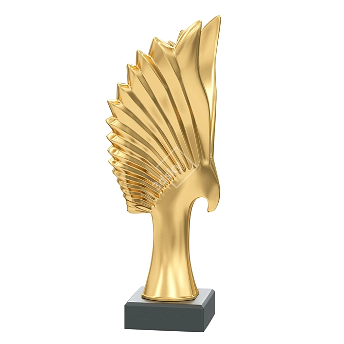 Majestic Resin Eagle Sculpture 3D model image 5