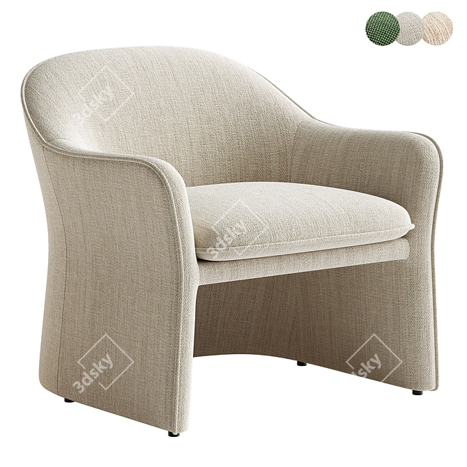 Chic Olga Occasional Chair 3D model image 1