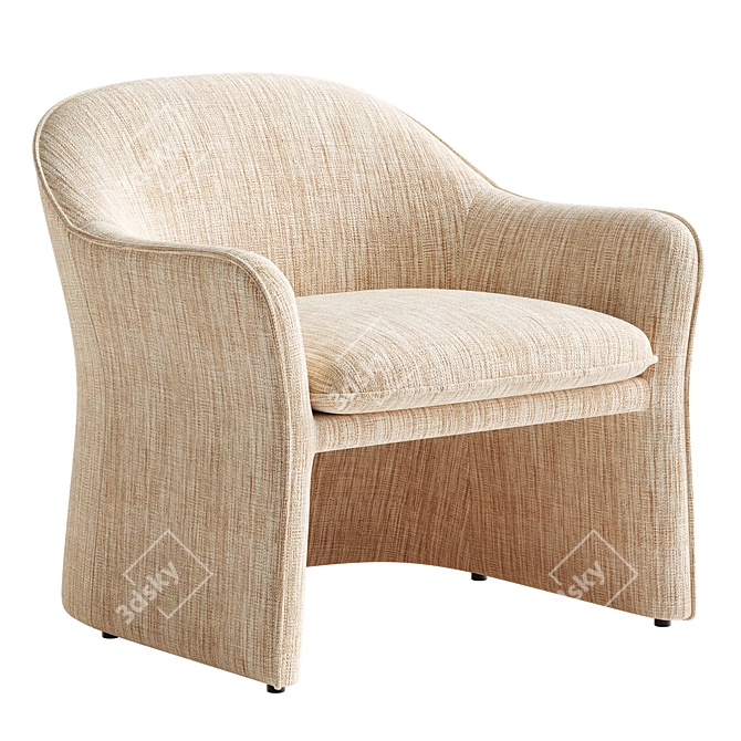 Chic Olga Occasional Chair 3D model image 2