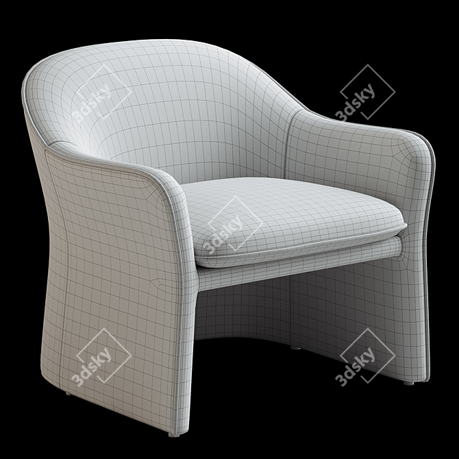 Chic Olga Occasional Chair 3D model image 6