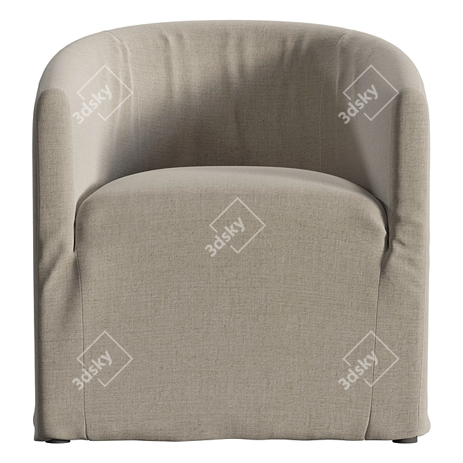 Remi Curved Padded Dining Chair 3D model image 3