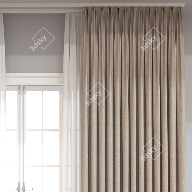 Modern 3D Curtain Model(Vector Mesh) 3D model image 3