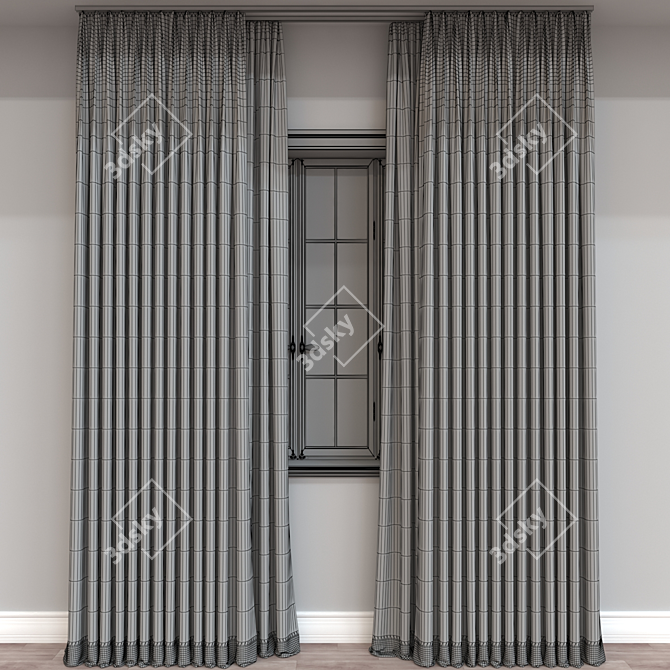 Modern 3D Curtain Model(Vector Mesh) 3D model image 4