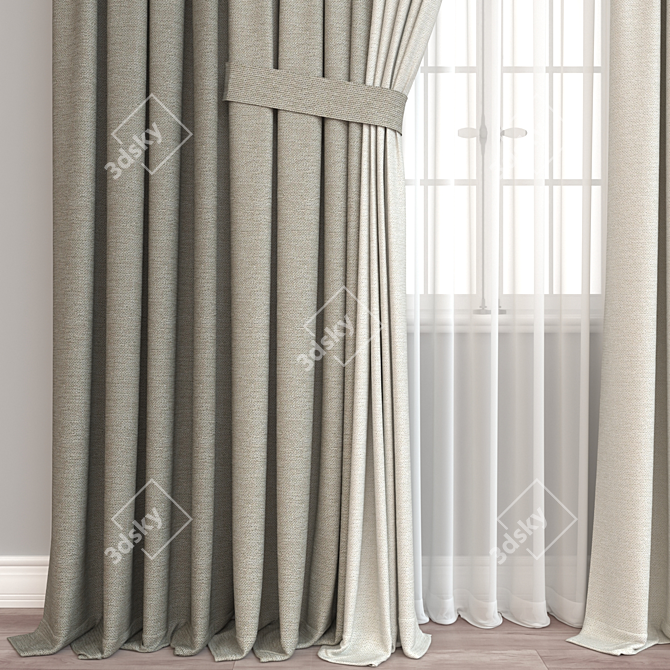  Versatile 3D Curtain Model 3D model image 2